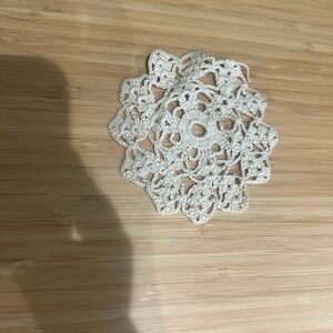 🤍 Mini Handmade Crochet Doily – 3.5” 🤍
